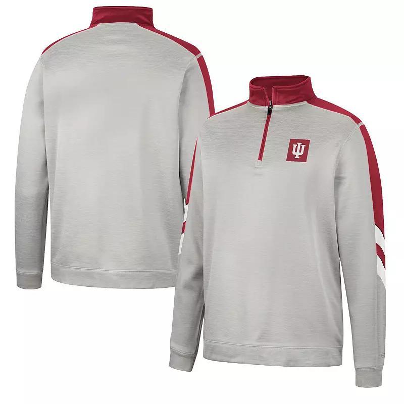 Men's Colosseum Gray/Green Oregon Ducks Bushwood Fleece Quarter-Zip Jacket, Size: XL, Grey Product Image