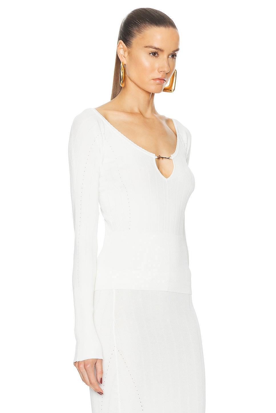 JACQUEMUS Le Haut Pralu in White Product Image