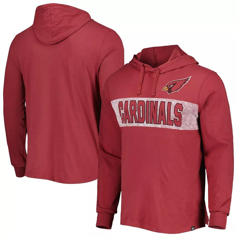 Men's '47 Cardinal Arizona Cardinals Field Franklin Hooded Long Sleeve T-Shirt, Size: Small, Red Product Image