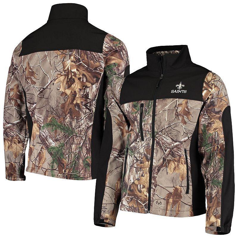 Men's Dunbrooke Realtree Camo/Black New England Patriots Circle Hunter Softshell Full-Zip Jacket, Size: Medium, Green Product Image