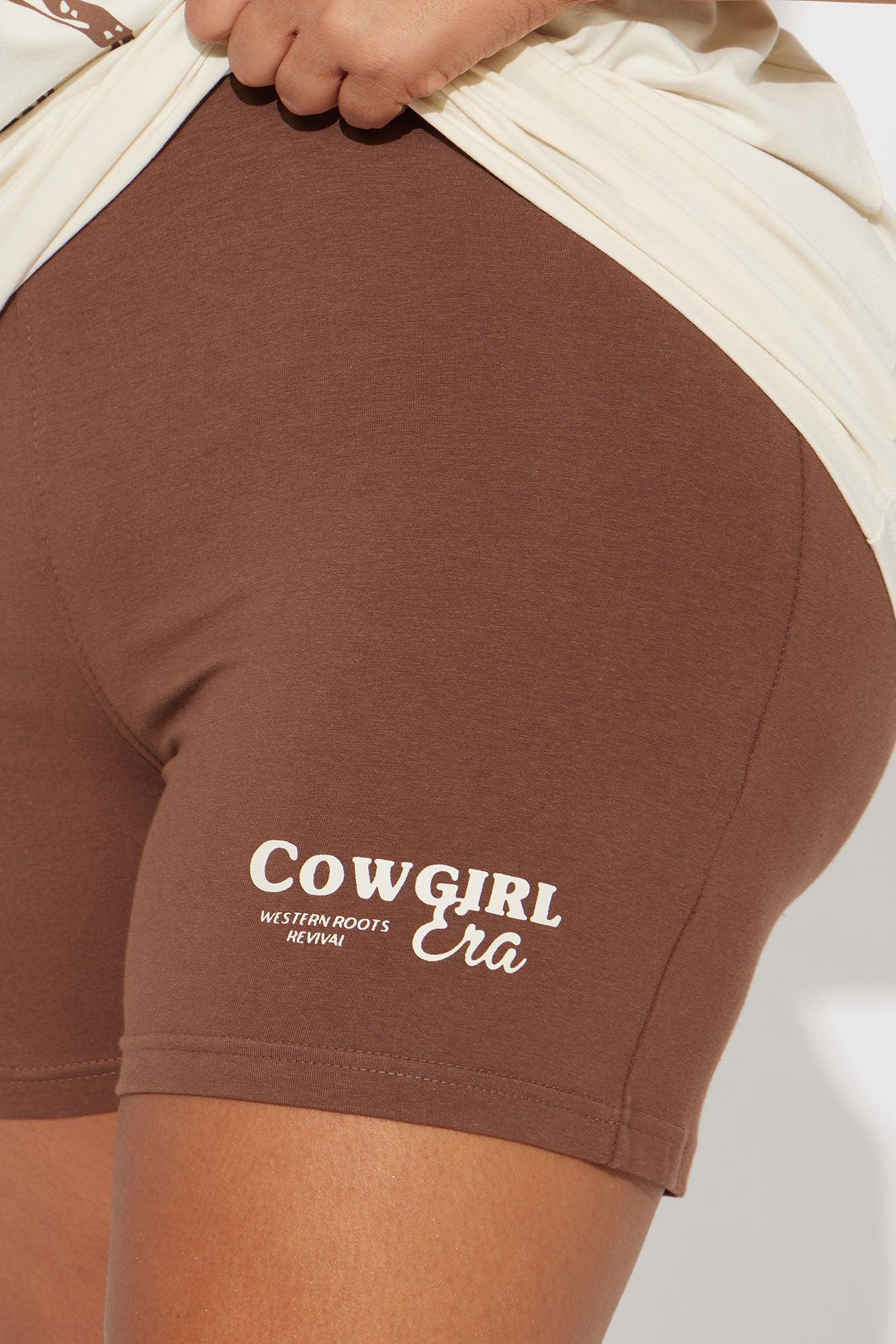 Cowgirl Era Oversize T-Shirt And Biker Short Set - Brown/combo Product Image