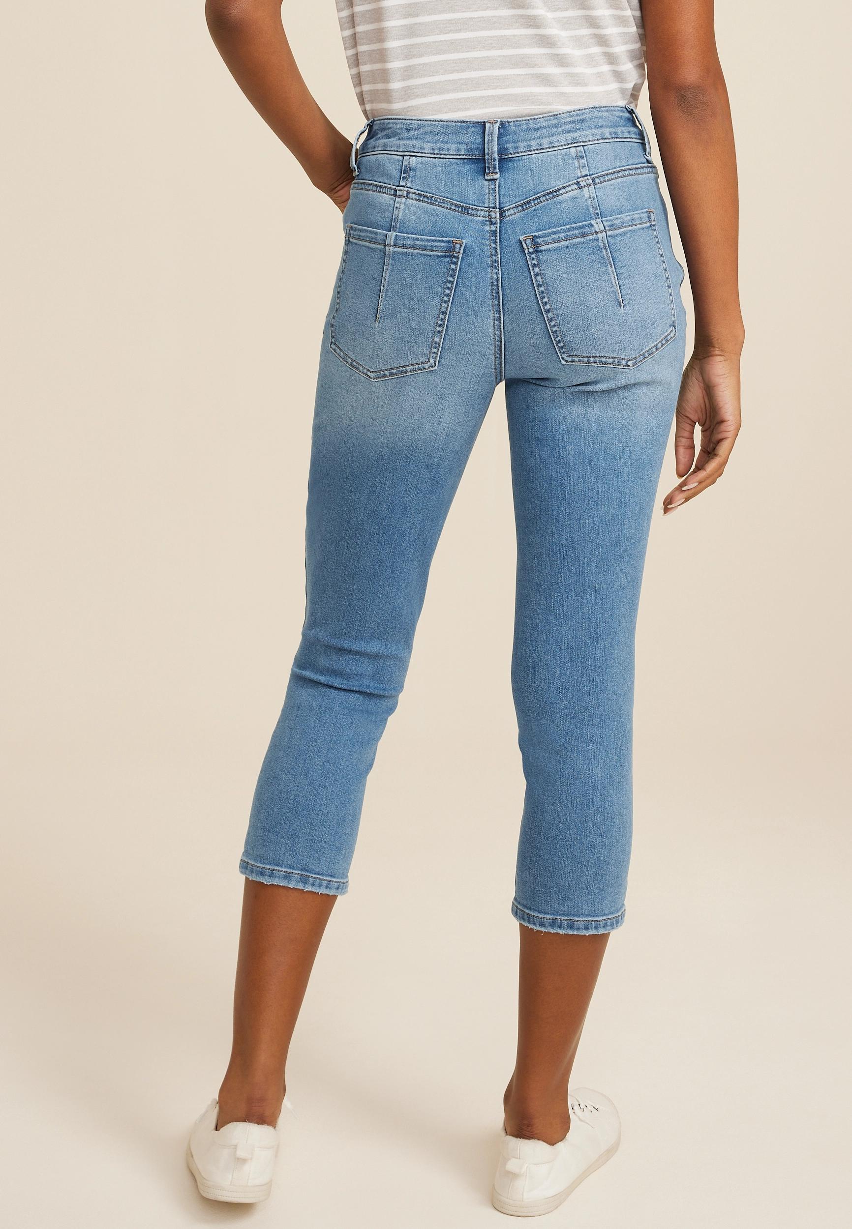 Maurices Womens Everflex High Rise Super Skinny Cropped Jeans Blue Size 0 Product Image