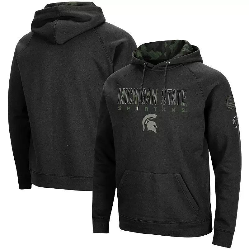Men's Colosseum Black Michigan State Spartans OHT Military Appreciation Camo Pullover Hoodie, Size: XL Product Image