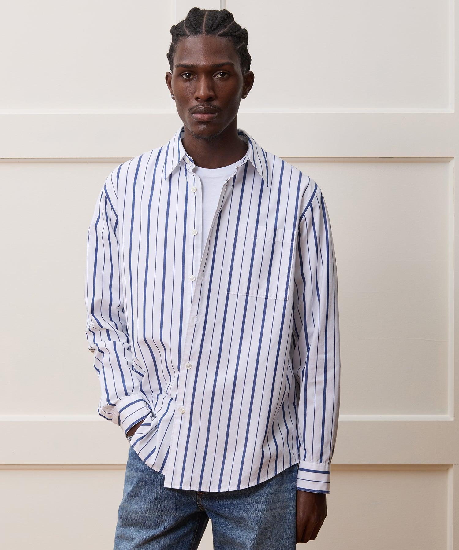Relaxed Fit Cotton Poplin Point Collar Shirt Product Image