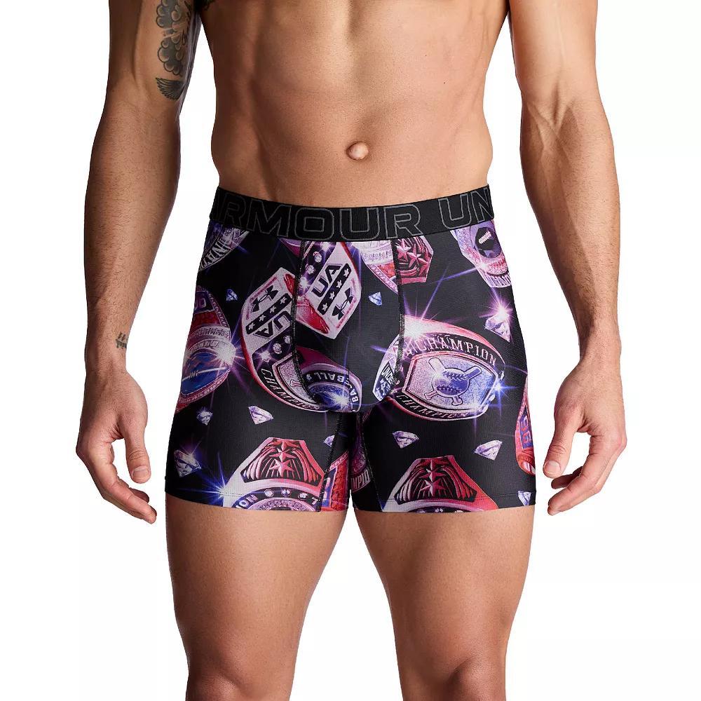 Men's Under Armour 6-Inch Performance Tech Mesh Graphic Boxer Brief, Size: XS, Assorted Product Image