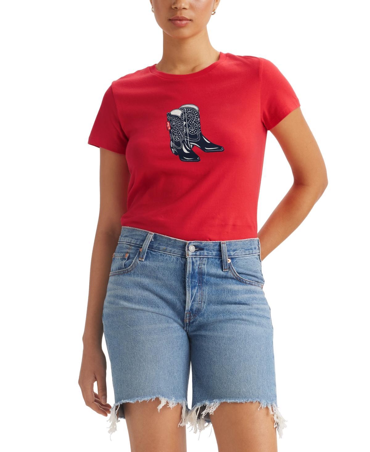 Women's Levi's® Logo Perfect Tee, Size: XS, Housemark Smokestack Product Image