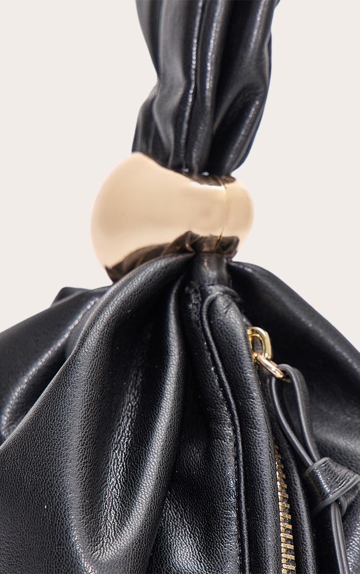 Premium Black Soft Pu Gold Handle Hand Bag Product Image
