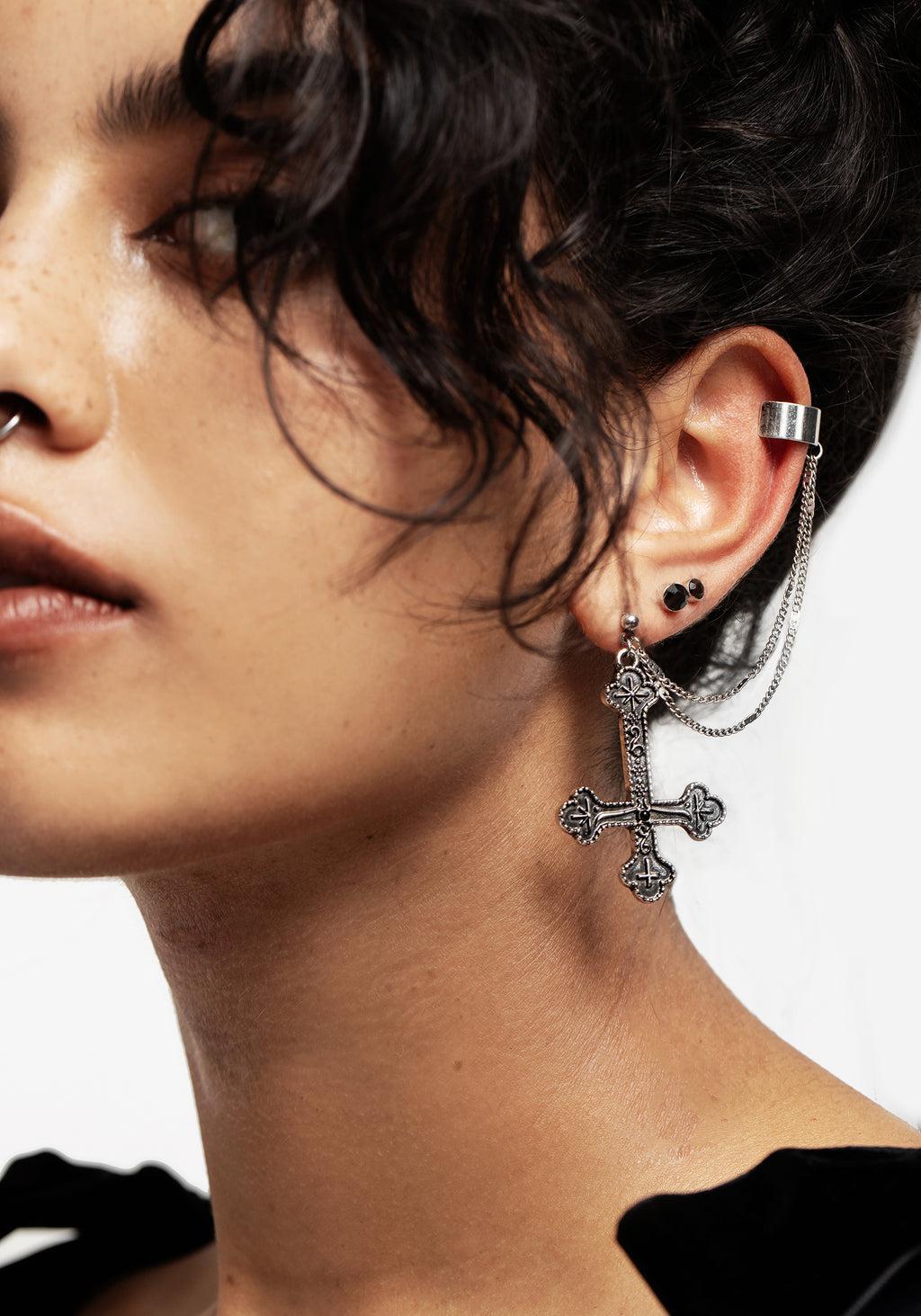Crux Chain Cuff Earrings Product Image