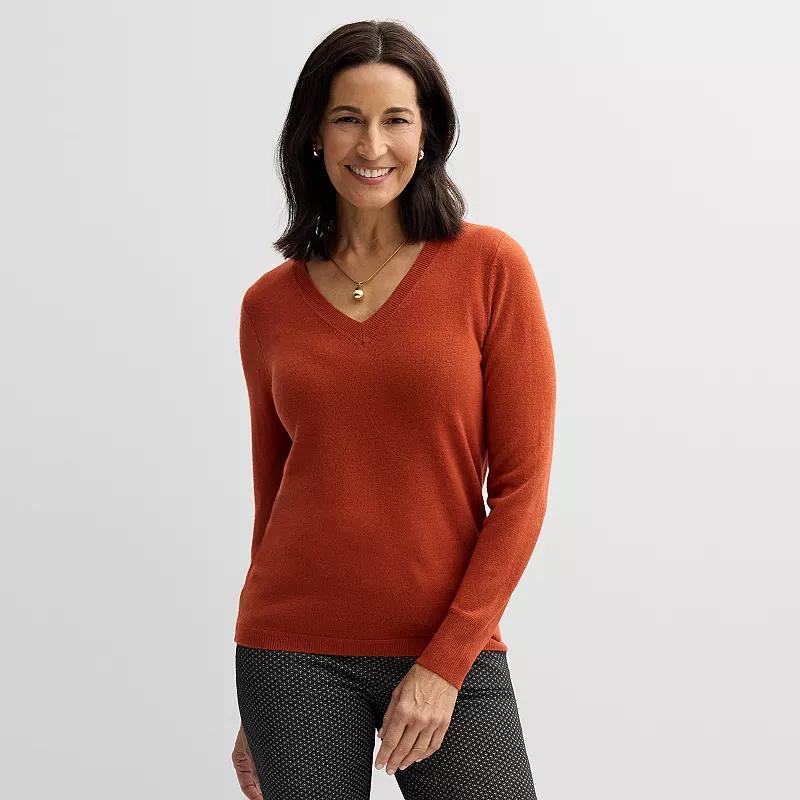 Womens Croft & Barrow The Extra Soft V-Neck Sweater Demure Purple Product Image