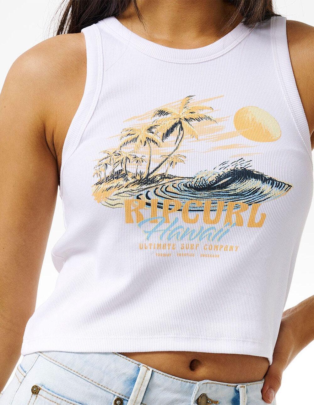 RIP CURL Seabreeze Womens Ribbed Tank Top - WHITE Product Image