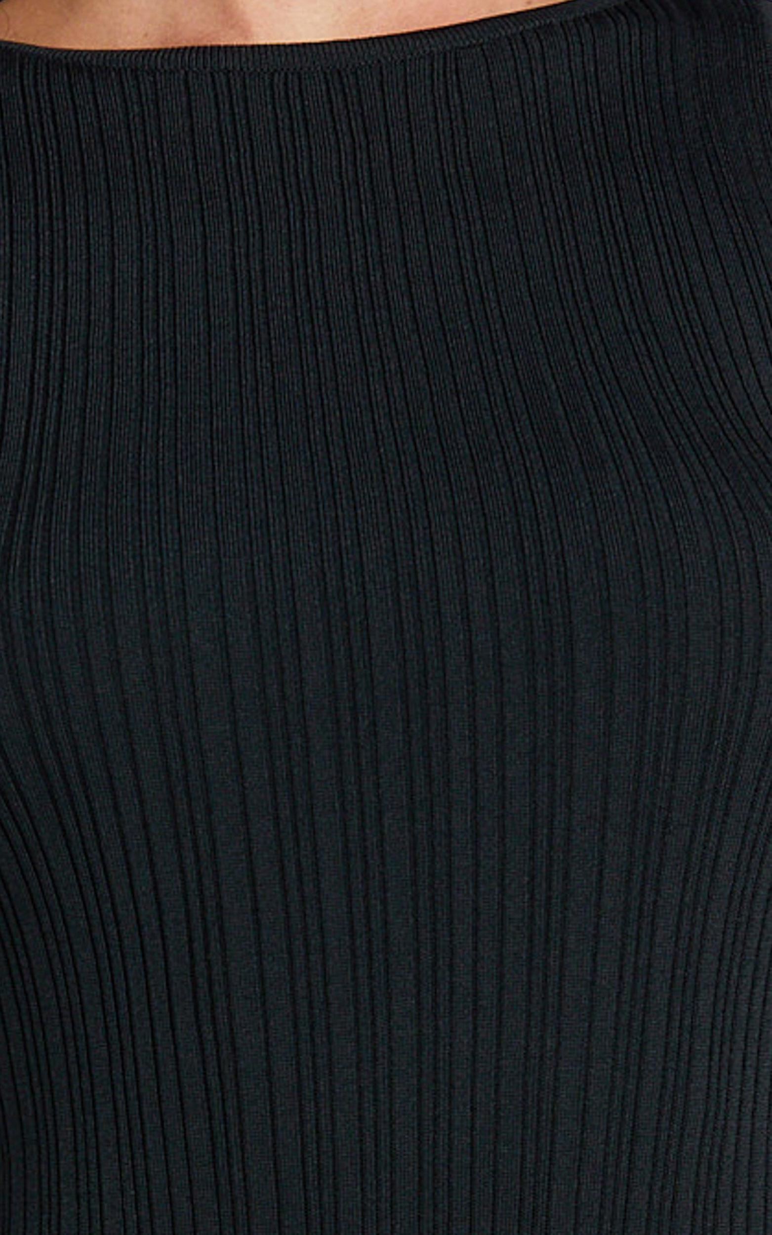 Allie Mini Dress - Ribbed Jersey Dress in Black Product Image