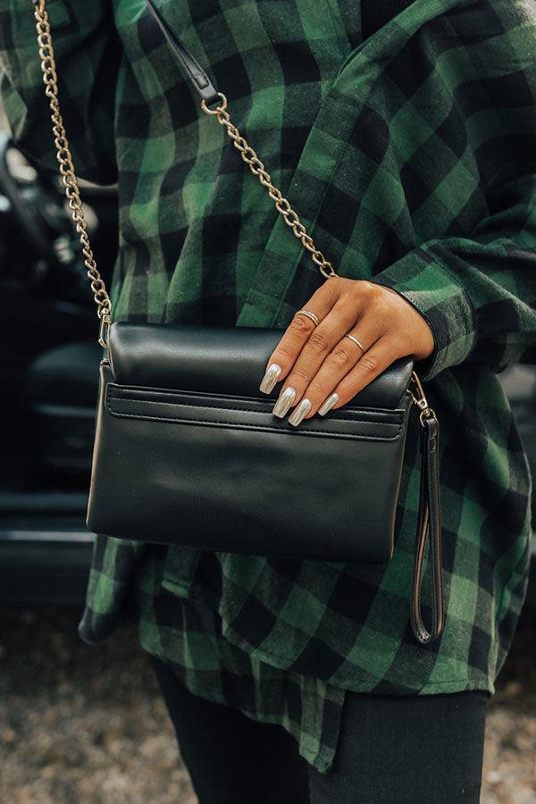 Ready To Romance Faux Leather Clutch In Black Product Image