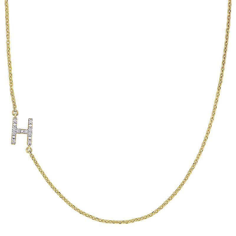 Stella Grace 14k Gold Diamond Accent Initial Necklace, Women's, Size: 18" Product Image
