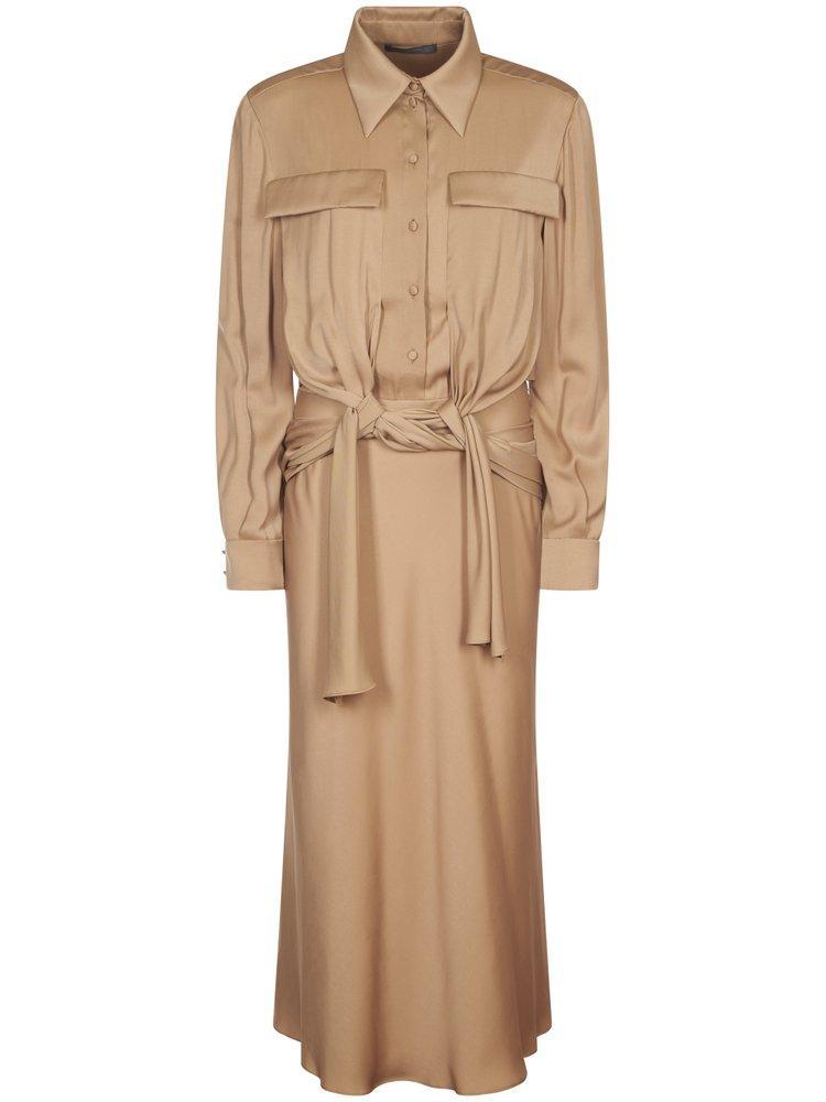 ALBERTA FERRETTI Flowing Dress In Beige Product Image