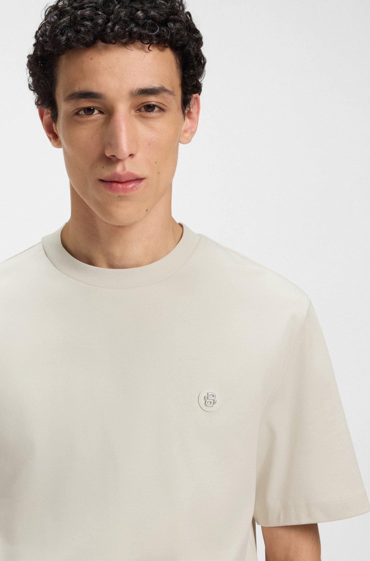 BOSS - Regular-fit T-shirt in cotton with monogram print - White Product Image