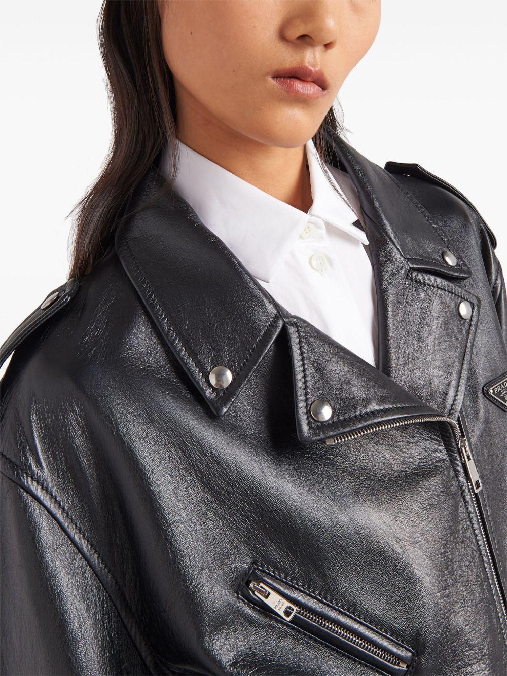 nappa-leather biker jacket Product Image