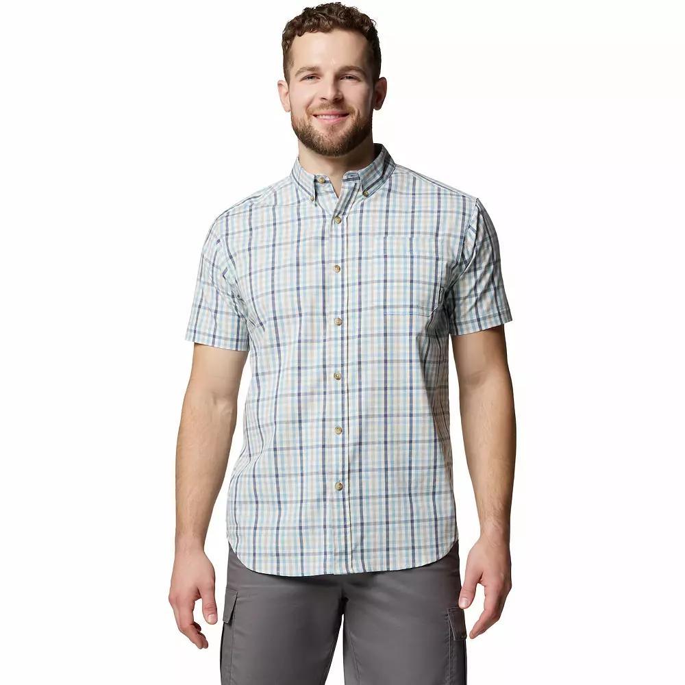 Men's Columbia Rapid Rivers II Plaid Button-Down Shirt, Size: XL, Ripple Blue Gingham Product Image