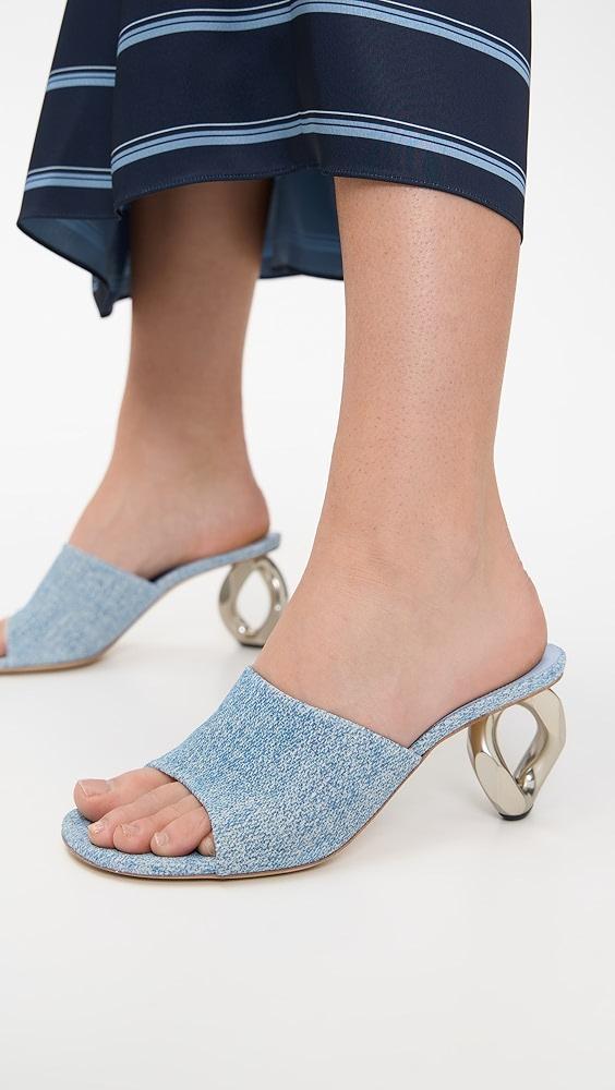 JW Anderson Chain Heel Open Mules with Brushed Silver Chain | Shopbop Product Image
