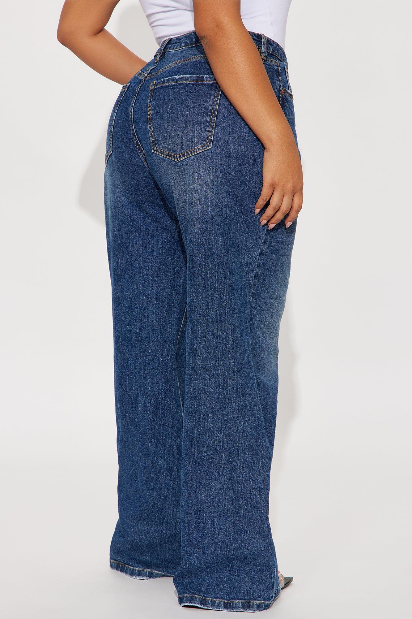 Downtown Wide Leg Denim Jeans - Medium Wash Product Image