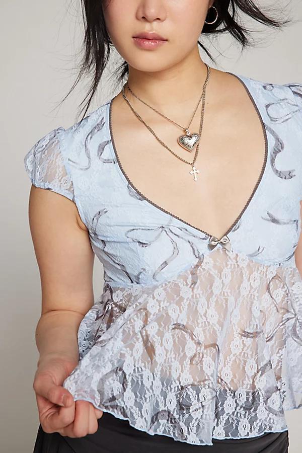 Kimchi Blue Taylor Lace Babydoll Top Womens at Urban Outfitters Product Image