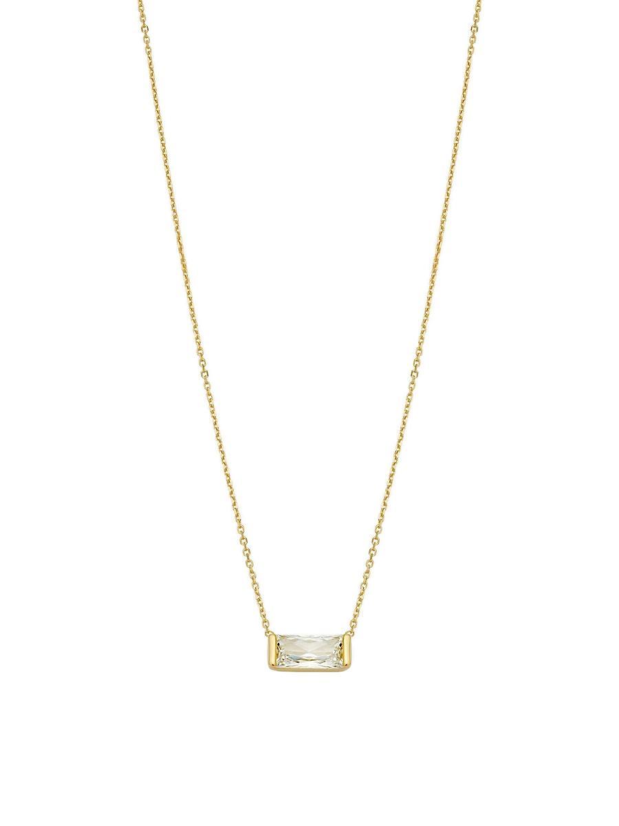 Womens 14K Yellow Gold Fresco Baguette Bold Pendant Necklace Product Image