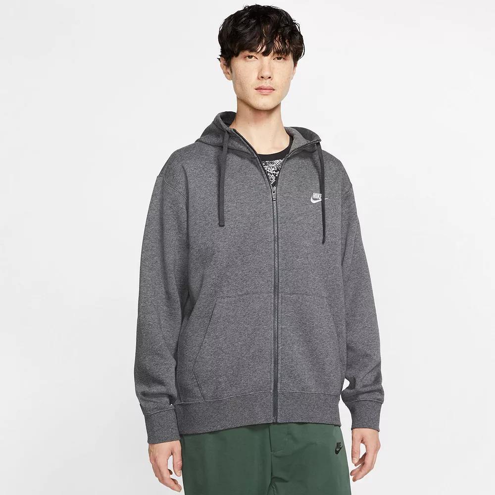Mens Nike Sportswear Club Fleece Full-Zip Hoodie Grey Heather Product Image