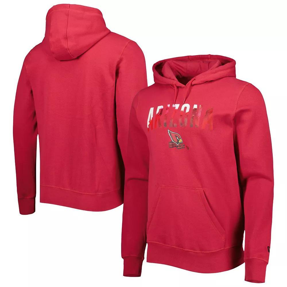Men's New Era Cardinal Arizona Cardinals Ink Dye Pullover Hoodie, Size: Medium, Red Product Image