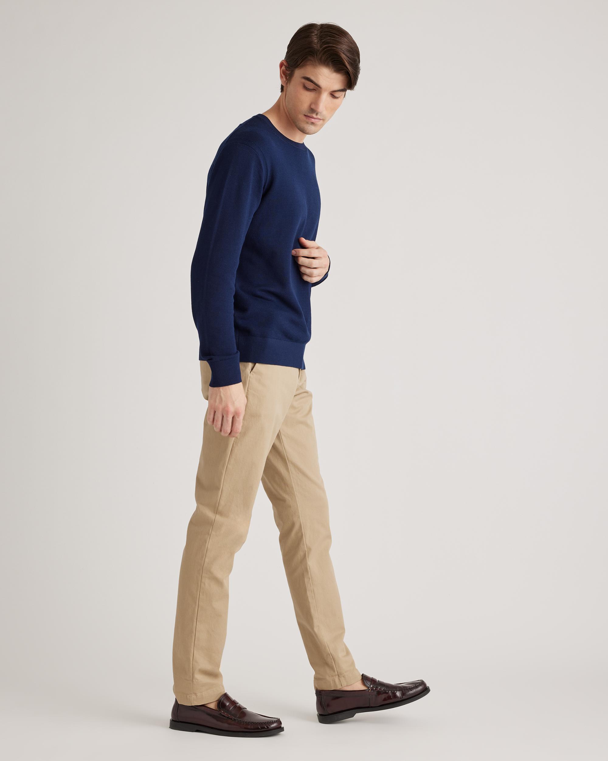 Quince | Men's -Silk Pique Crewneck Sweater Organic Cotton Product Image
