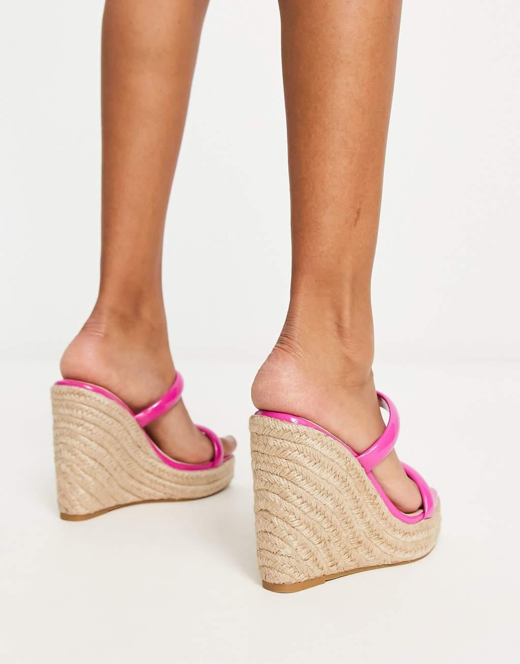 Glamorous Wide Fit espadrille wedge heeled sandals Product Image