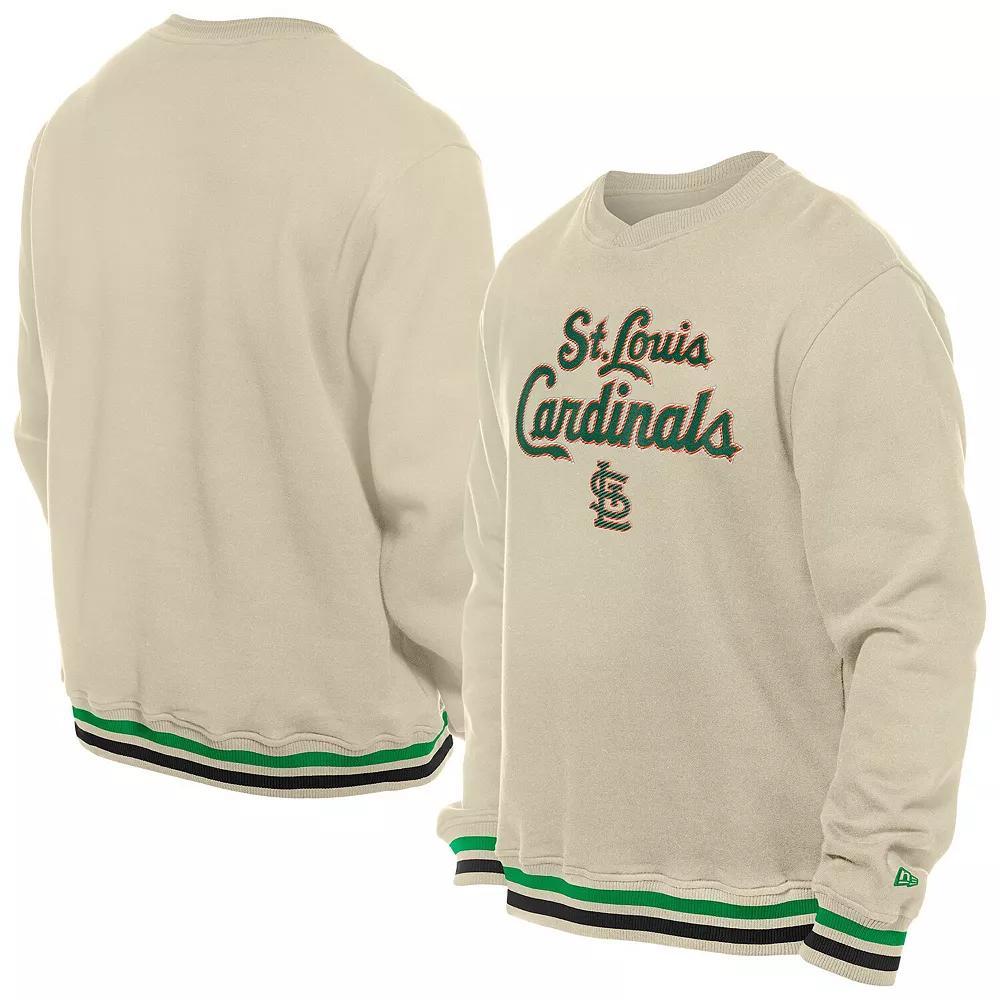 Men's New Era  Cream St. Louis Cardinals St. Patrick's Day Twill Pullover Sweatshirt, Size: 2XL, Beige Product Image