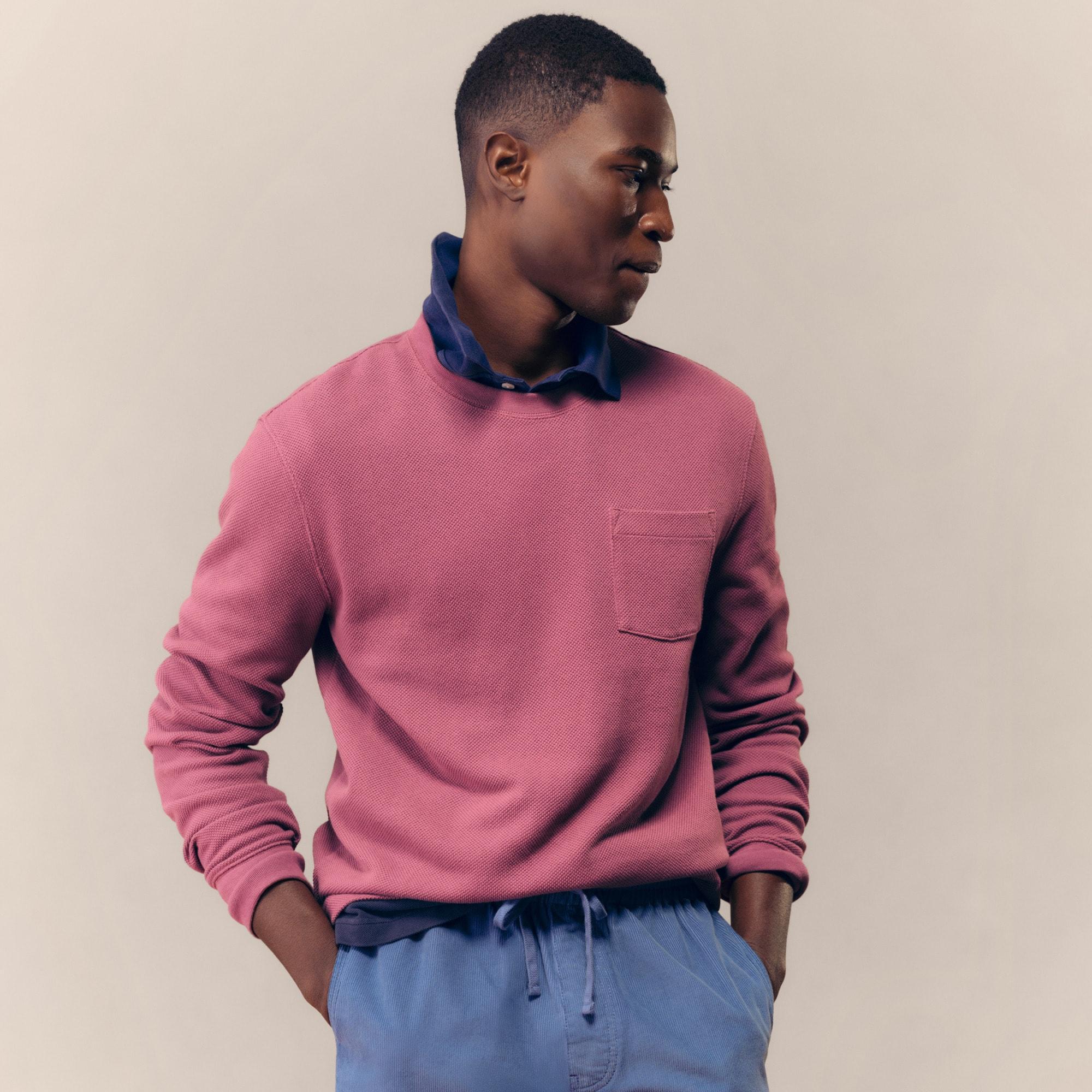 Long-sleeve macropiqué cotton T-shirt Product Image