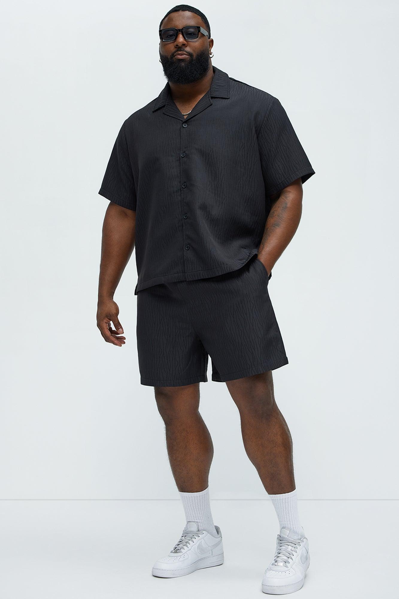 Tonal Tracks Jacquard Shorts - Black Product Image