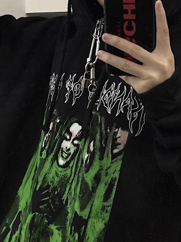 Men's Hip Pop Print Oversized Hoodie Product Image