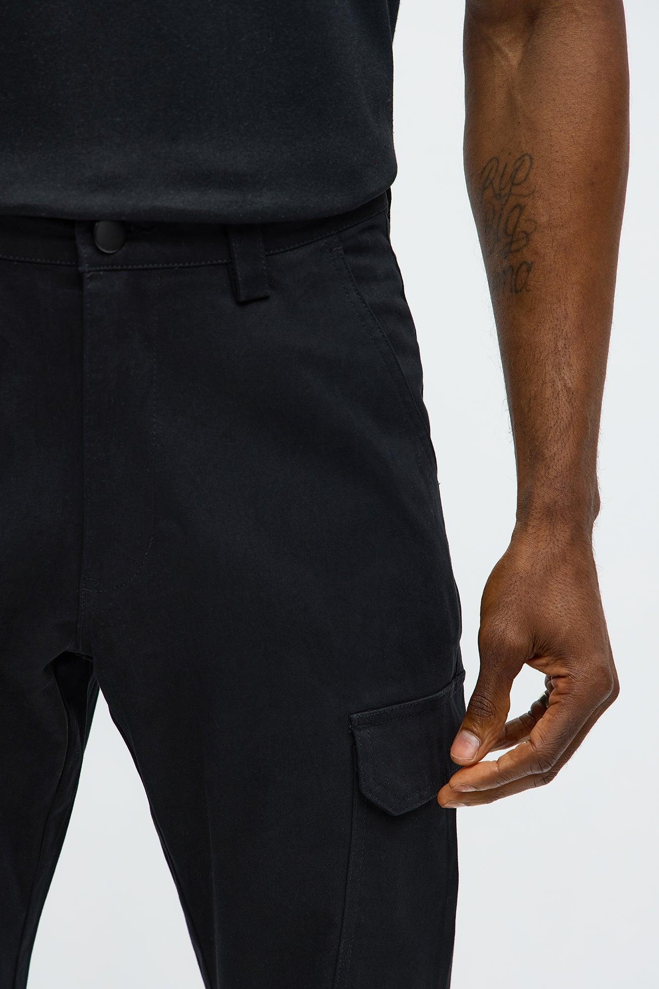 Stacked Slim Flare Kryptonite Cargo Pants - Black Product Image