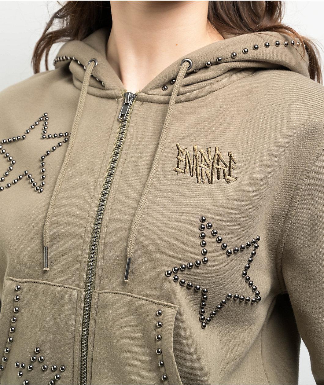 Empyre Angel Green Crop Zip Hoodie Product Image