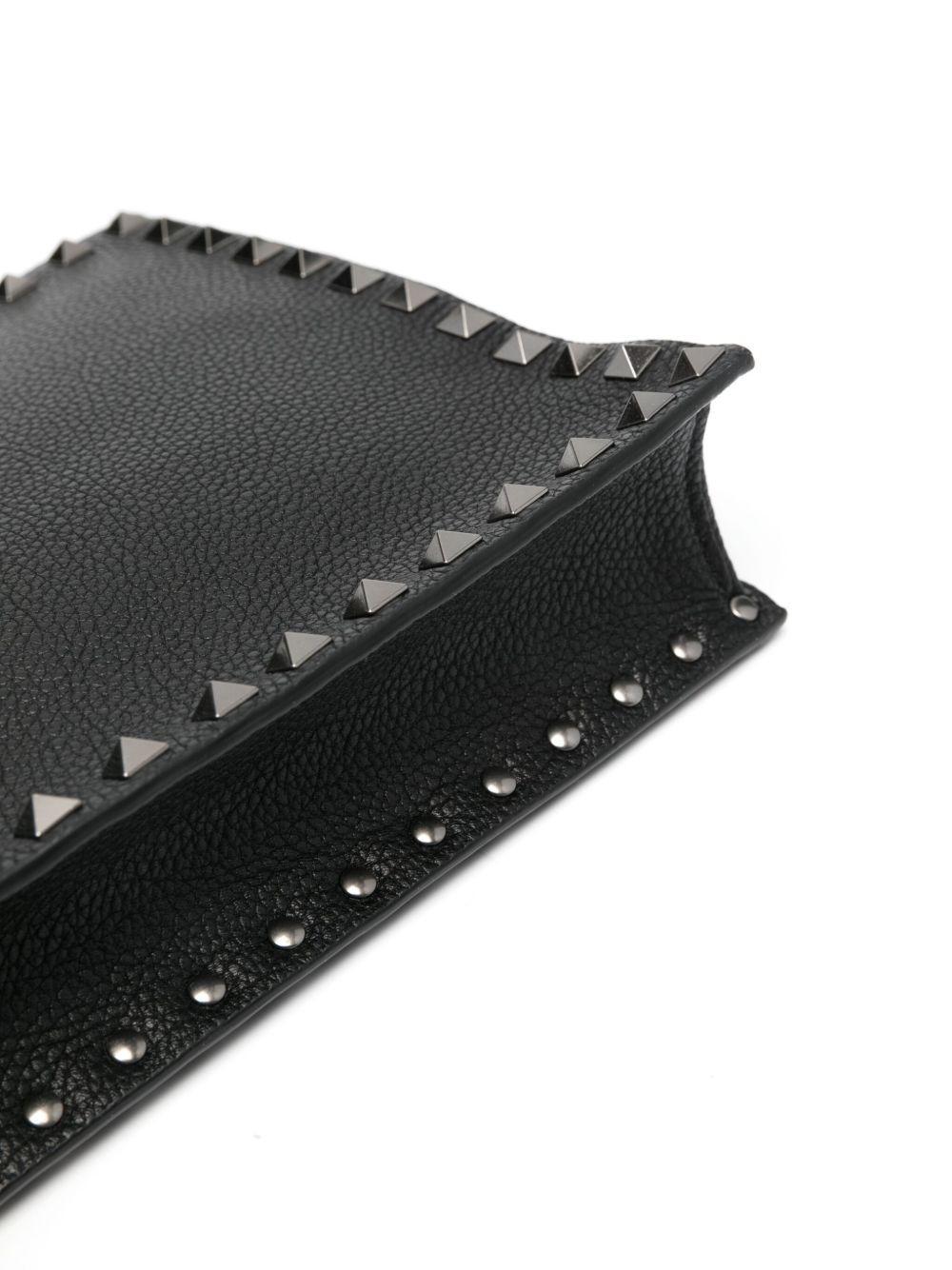 Rockstud leather clutch bag Product Image