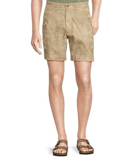 Cremieux Blue Label Cape Town Collection Palm Print 7#double; Inseam Shorts Product Image