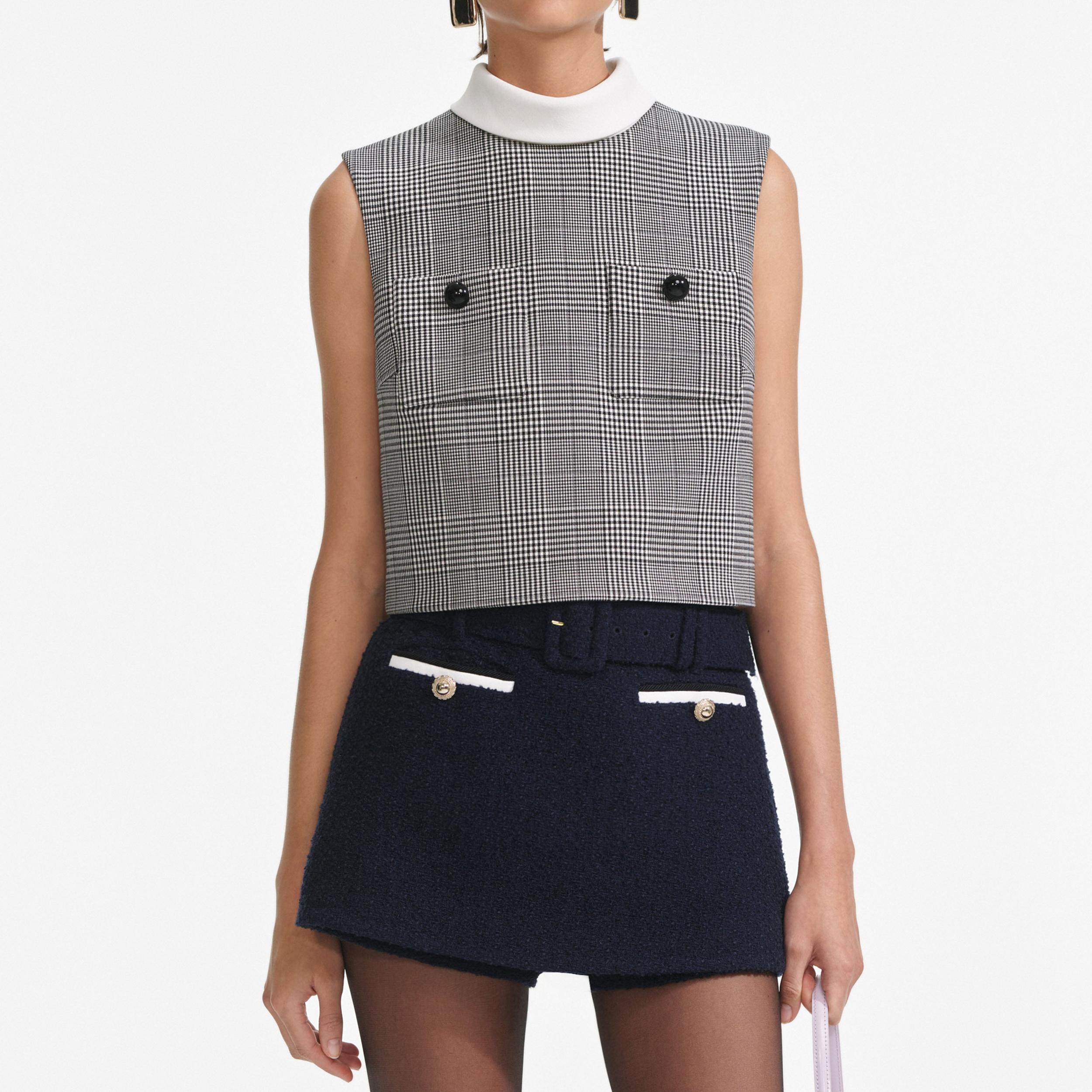 Navy Boucle Skort Product Image