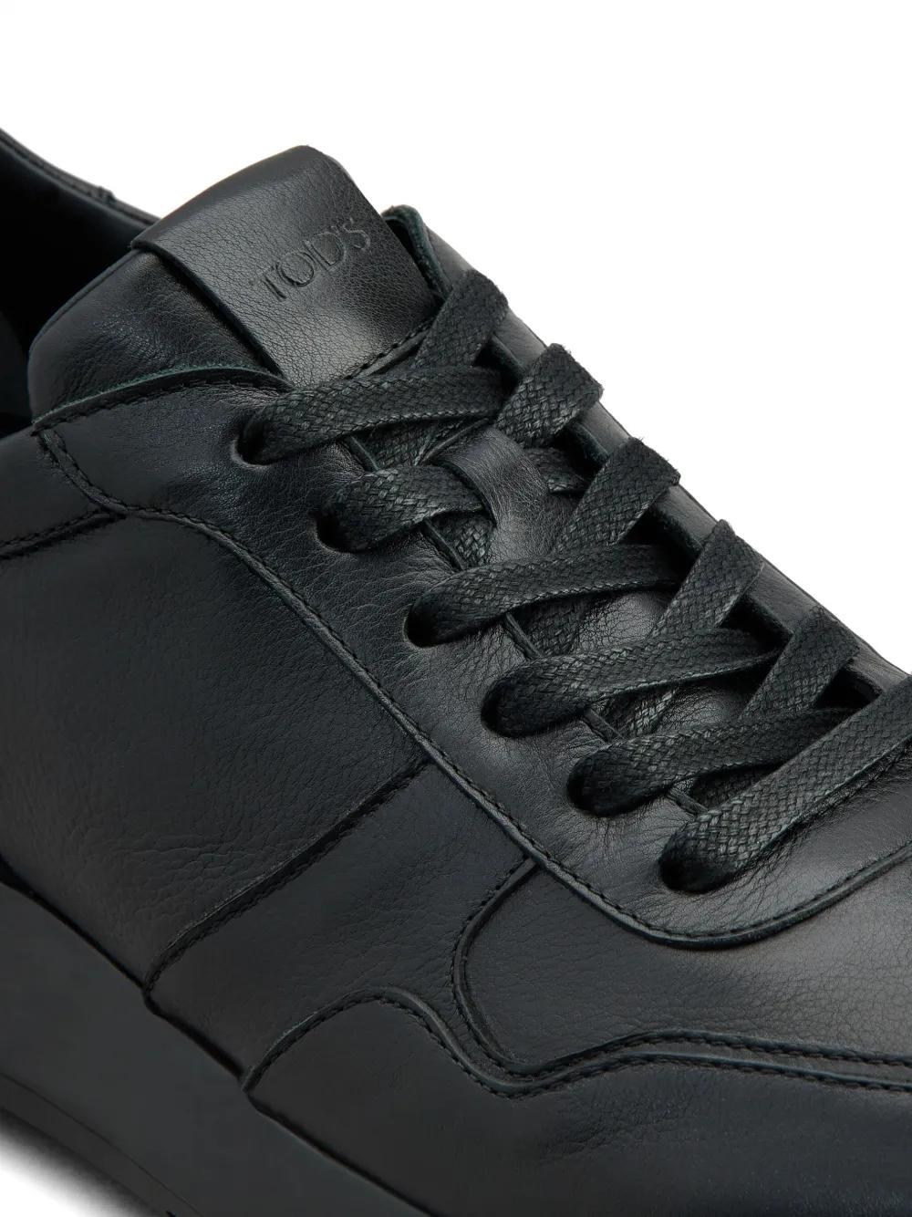 panelled leather sneakers Product Image