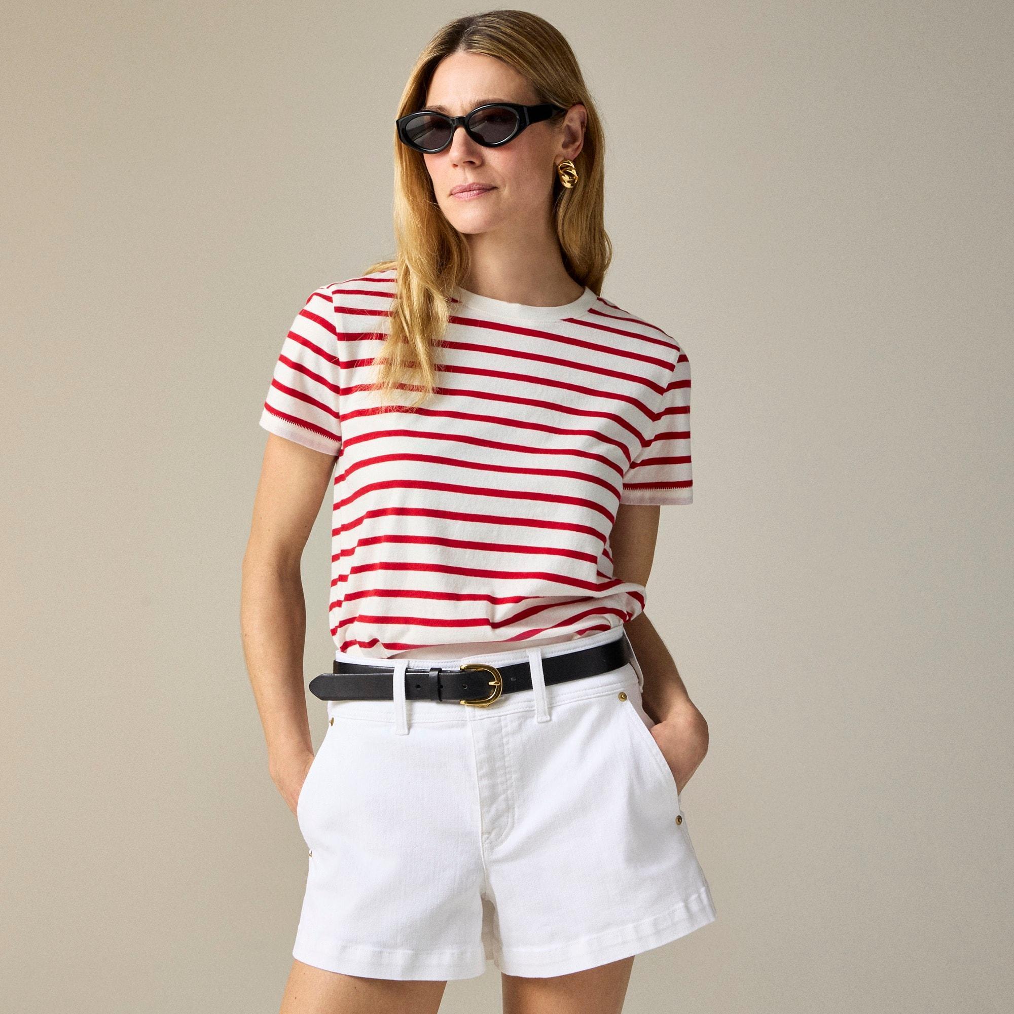 Vintage jersey classic-fit crewneck T-shirt in stripe Product Image