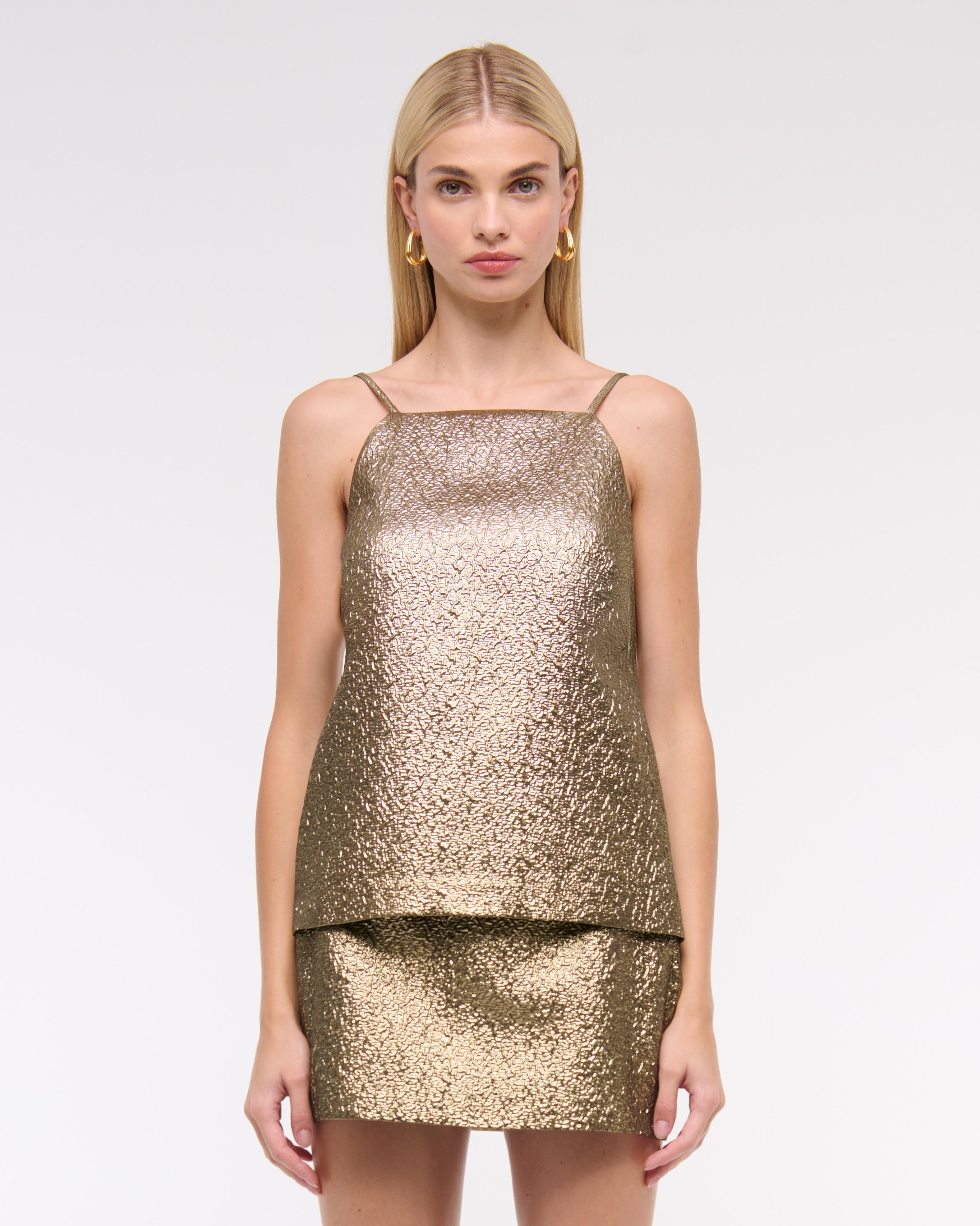 Mid Rise Metallic Mini Skort Product Image