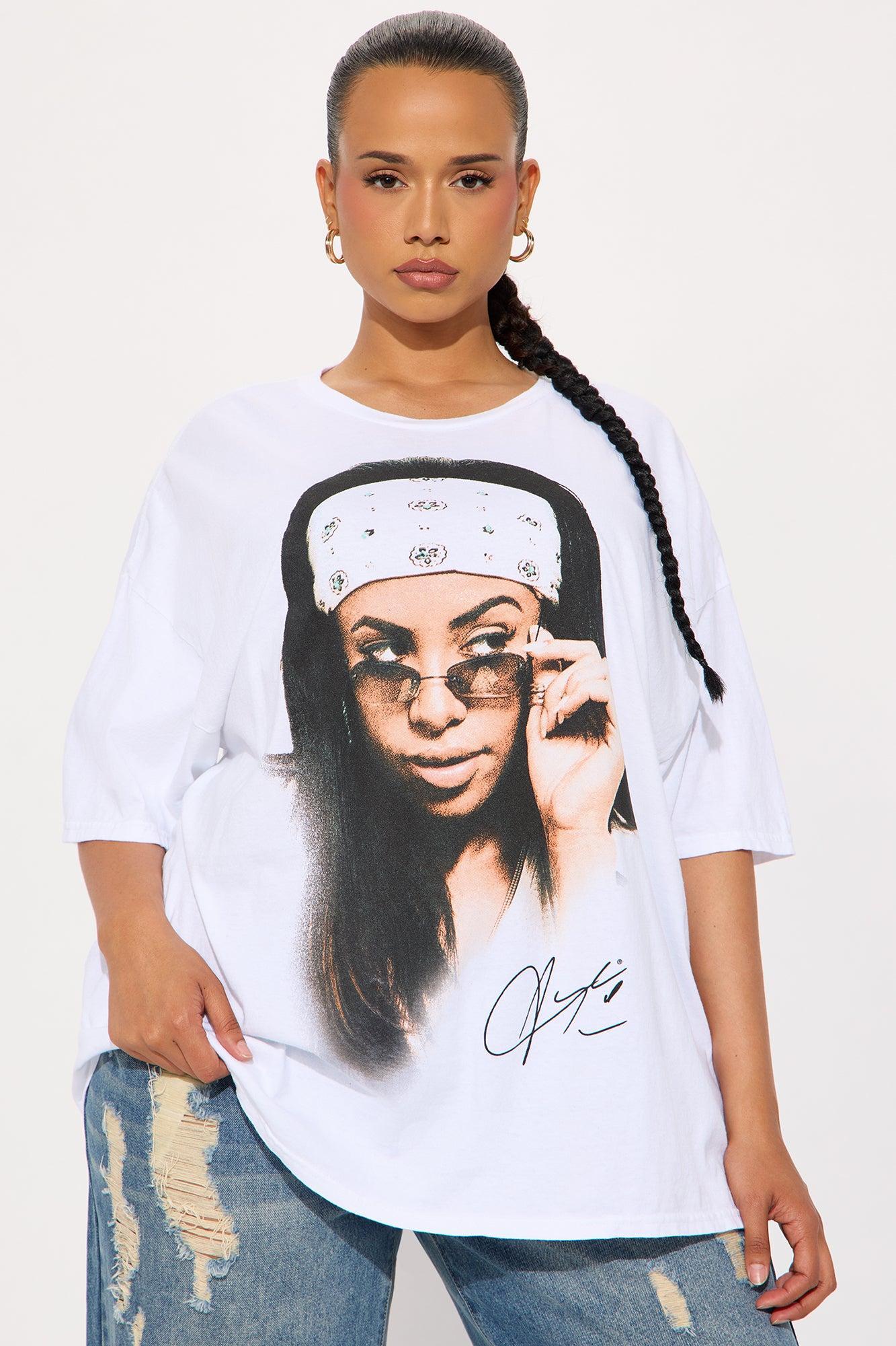 Aaliyah Washed Oversized Tee - White Product Image