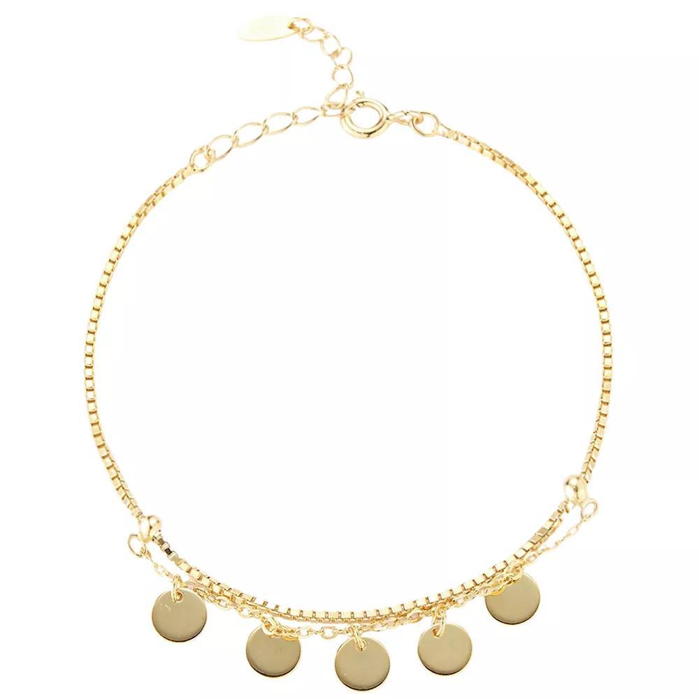 Sunkissed Sterling Sterling Silver Disk Bracelet, Women's, Size: 7", Gold Tone Product Image