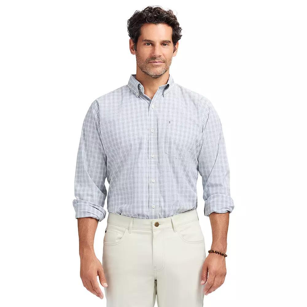 Men's IZOD Performance Comfort Long Sleeve Button Down Shirt, Size: XL, Quarry Product Image