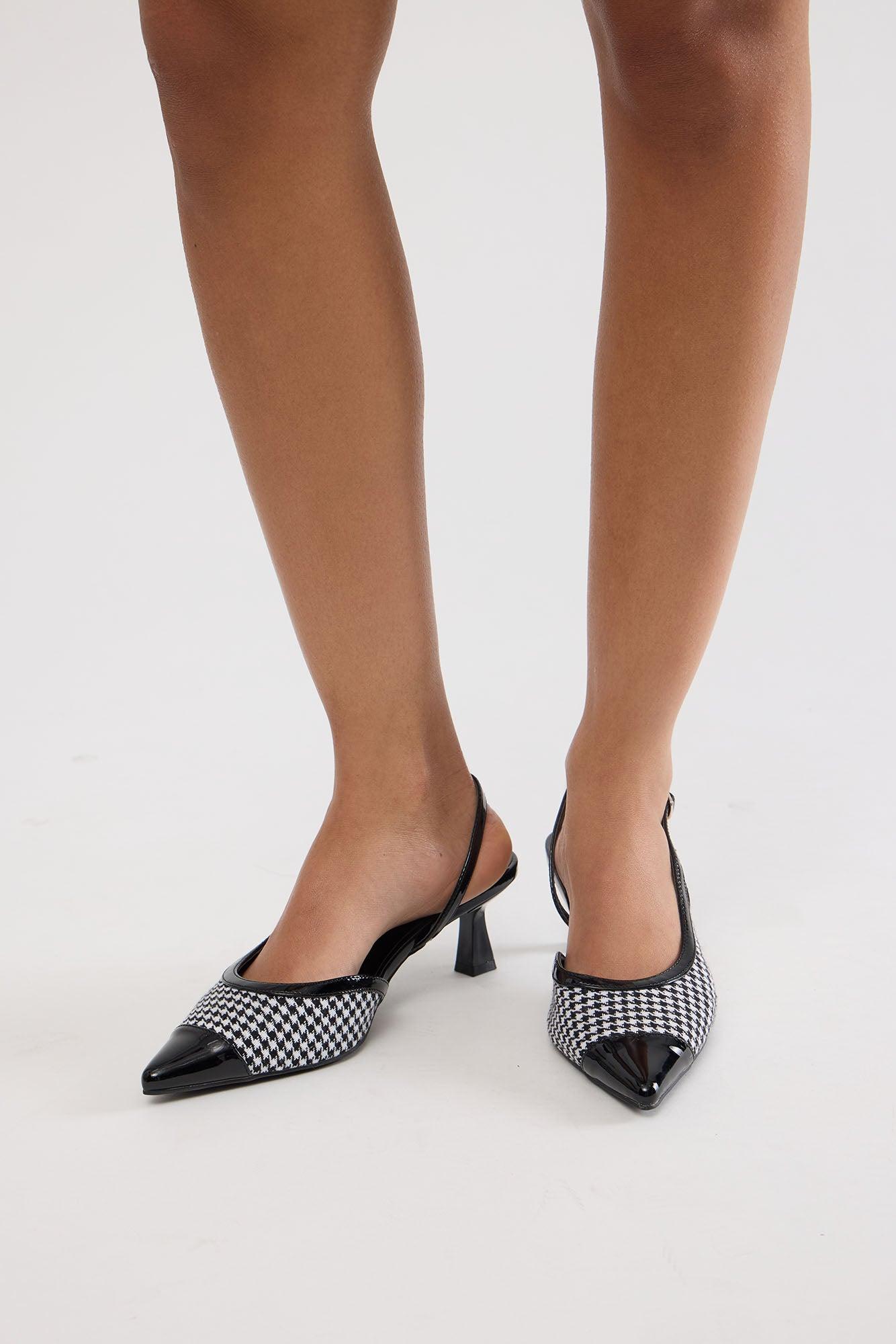 Sohan Slingback Pumps - Black/White Product Image