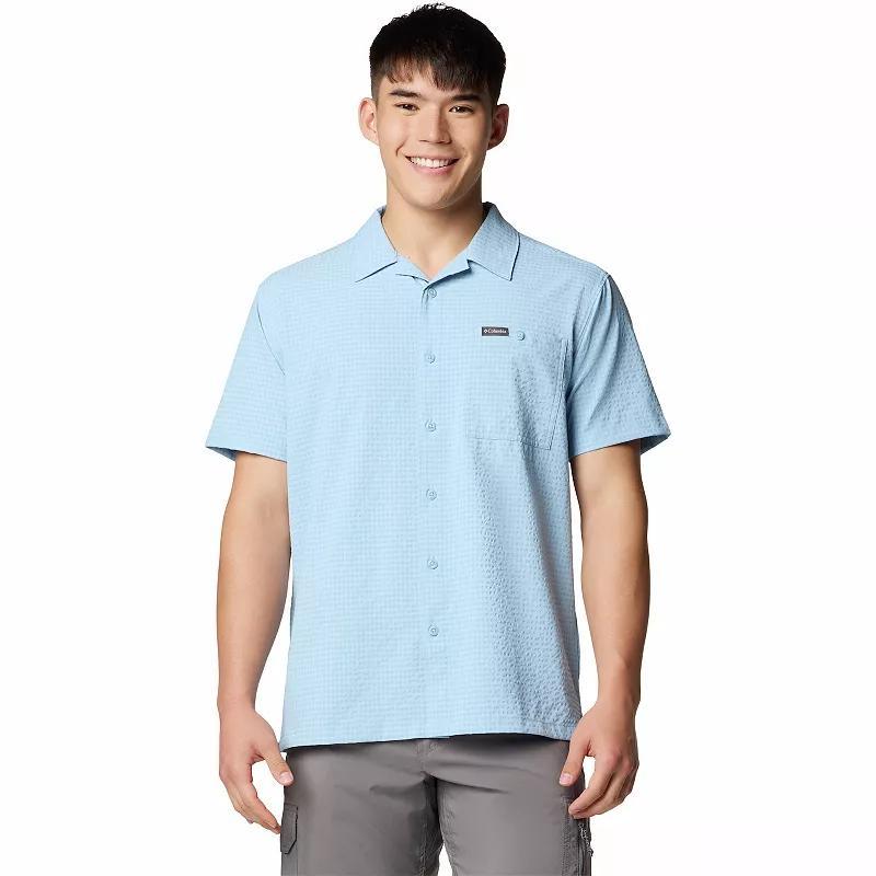 Men's Columbia Utilizer™ Short Sleeve Camp Shirt, Size: Medium, Ripple Blue Product Image