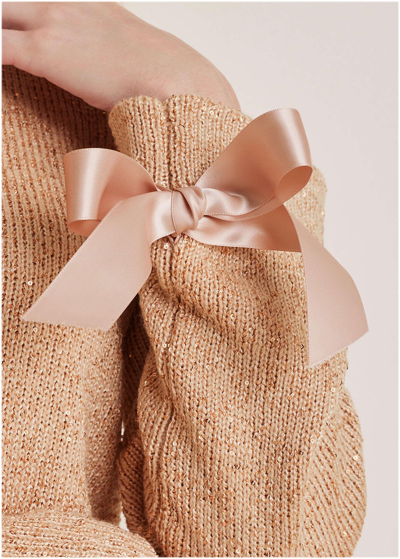 Glitter Knit Sweater - Cream Tan Product Image