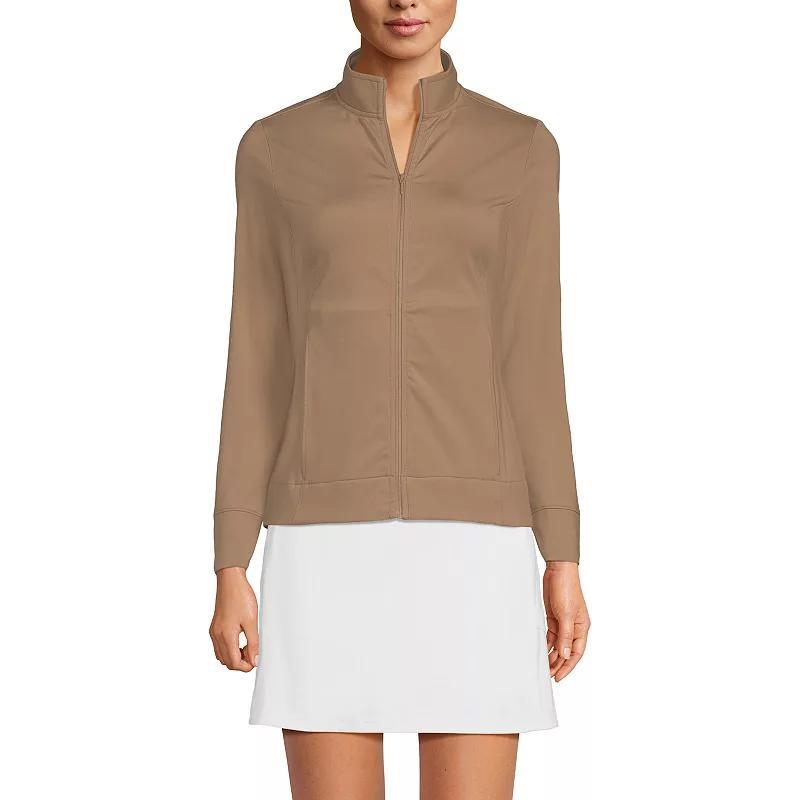 Women's Lands' End Long Sleeve High Impact Front Zip Jacket, Size: Large, Washed Green Product Image