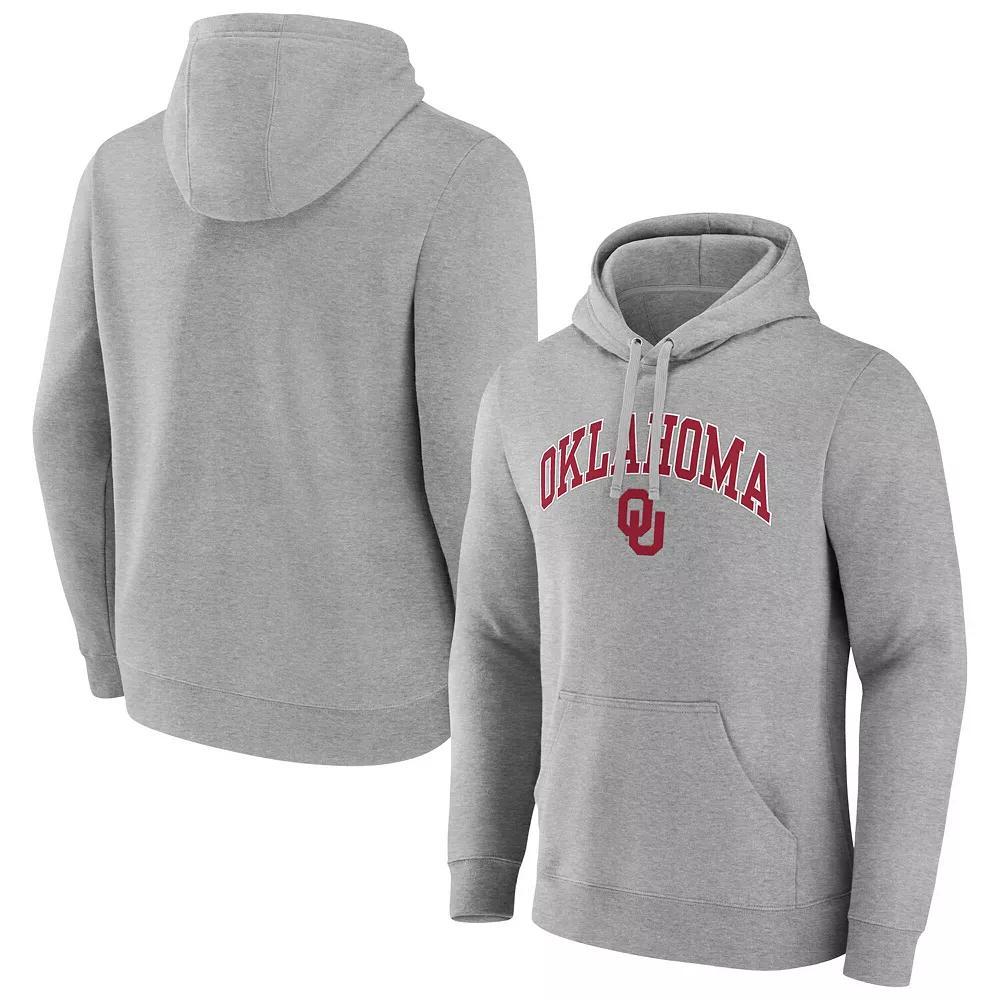 Men's Fanatics  Gray Oklahoma Sooners Arched Logo Fleece Pullover Hoodie, Size: XL, Grey Product Image
