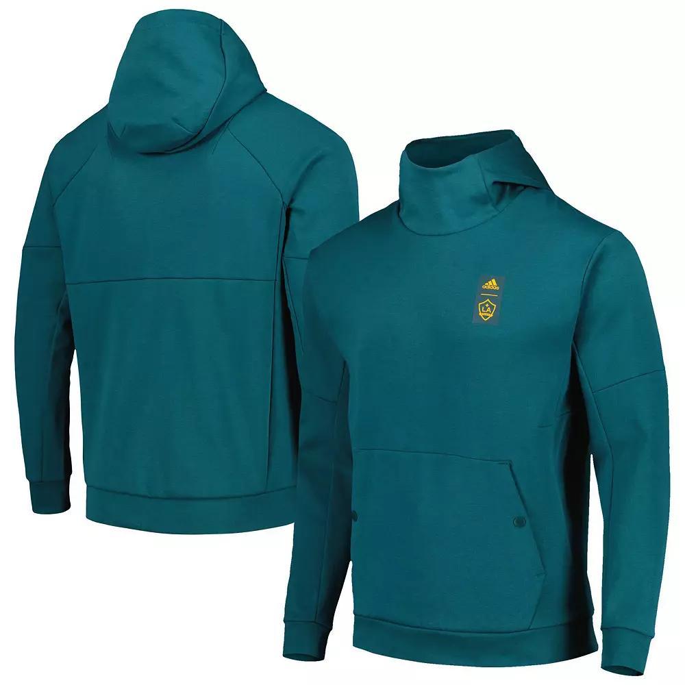 Men's adidas Teal LA Galaxy 2023 Player Travel Pullover Hoodie, Size: 2XL, Blue Product Image